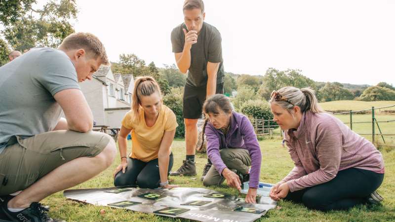 A group looking at a map