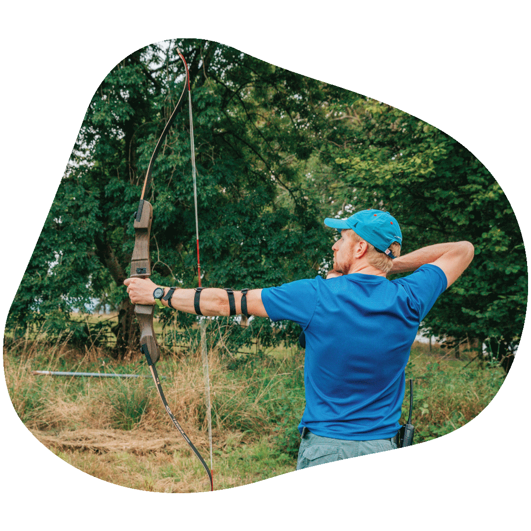 A man doing archery