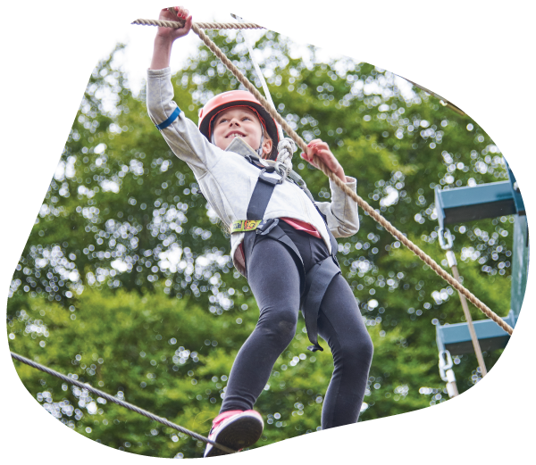 A girl on the rope wires